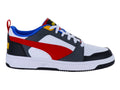 Tenis PUMA Rebound V6 Mid Blanco y Rojo para Niño