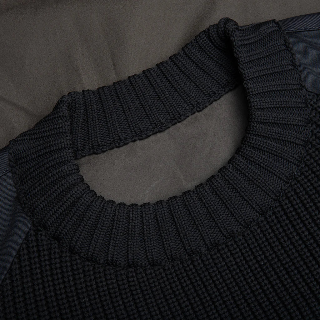 Cotton Chino Mix Pullover Black Navy Dark Khaki