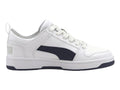 Tenis PUMA Rebound Layup Lo SL Blanco y Azul Marino para Niño