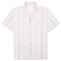 Stripped Cotton Towelling Boxy Fit Shirt White Beige