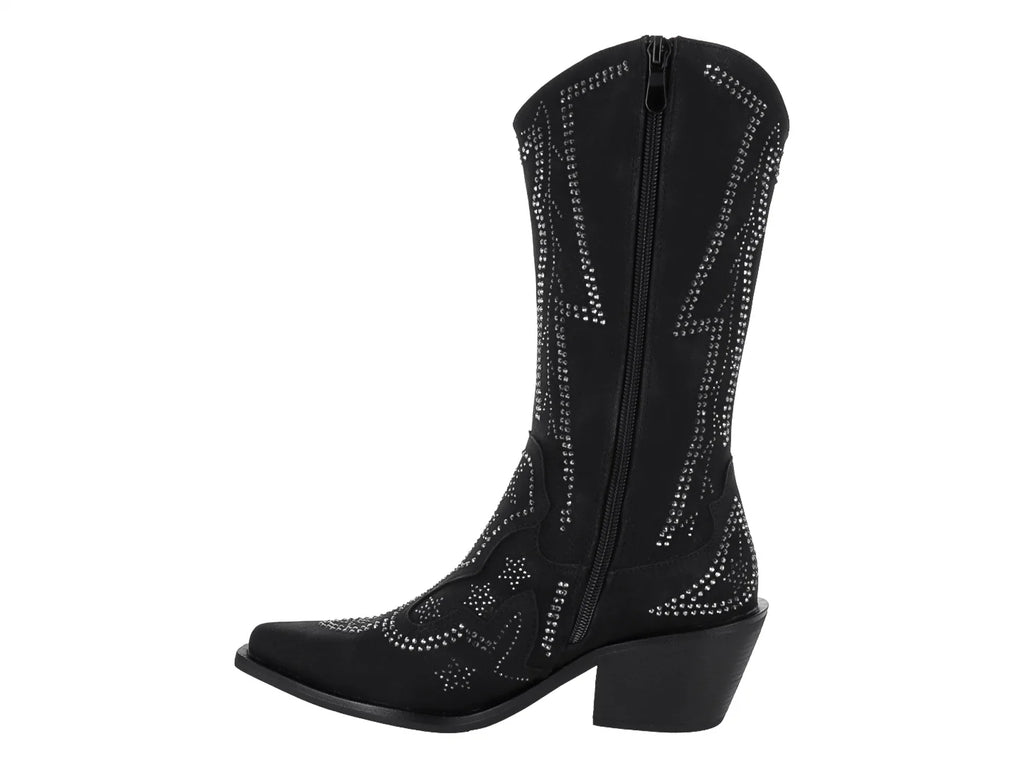 Botas Vaqueras ROZE Negro para Mujer