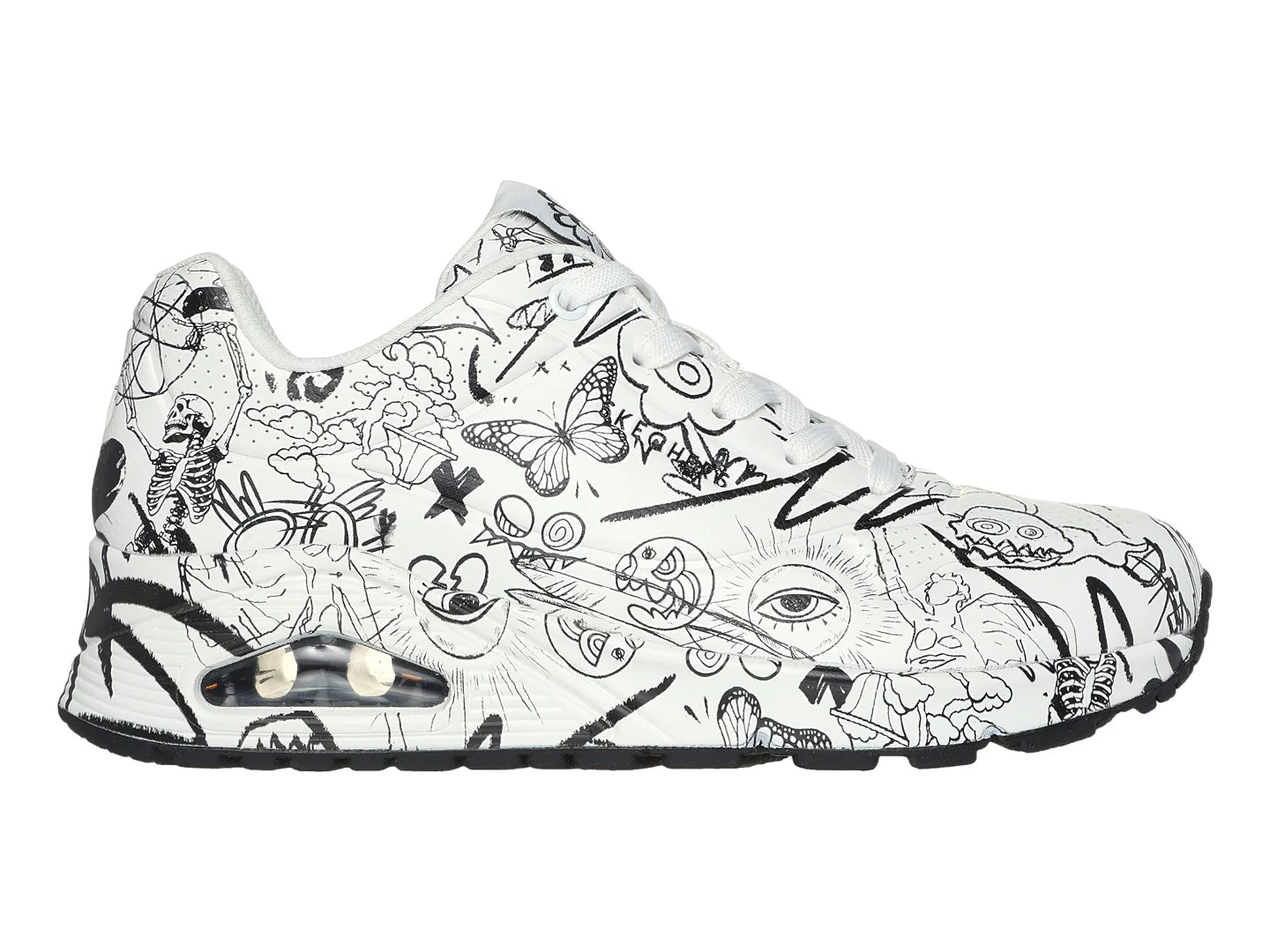 Tenis Skechers One Blanco y Negro para Mujer