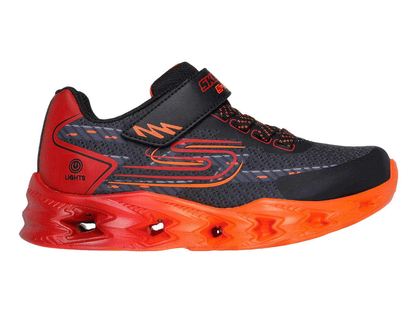 Tenis Skechers Vortex 20 Negro y Rojo para Niño