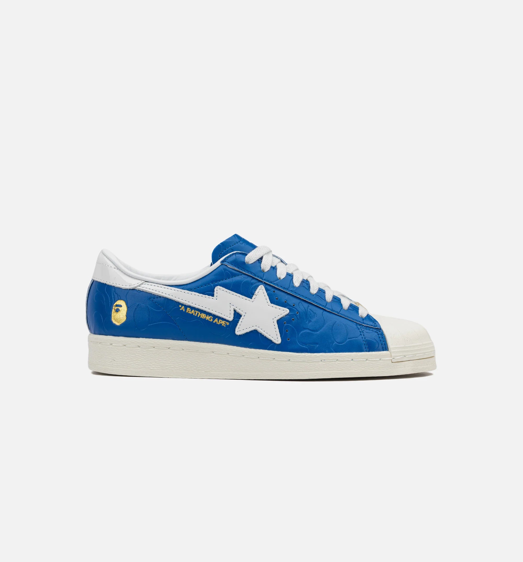 Bape x Adidas Superstar Vintage Mens Lifestyle Shoe Blue White