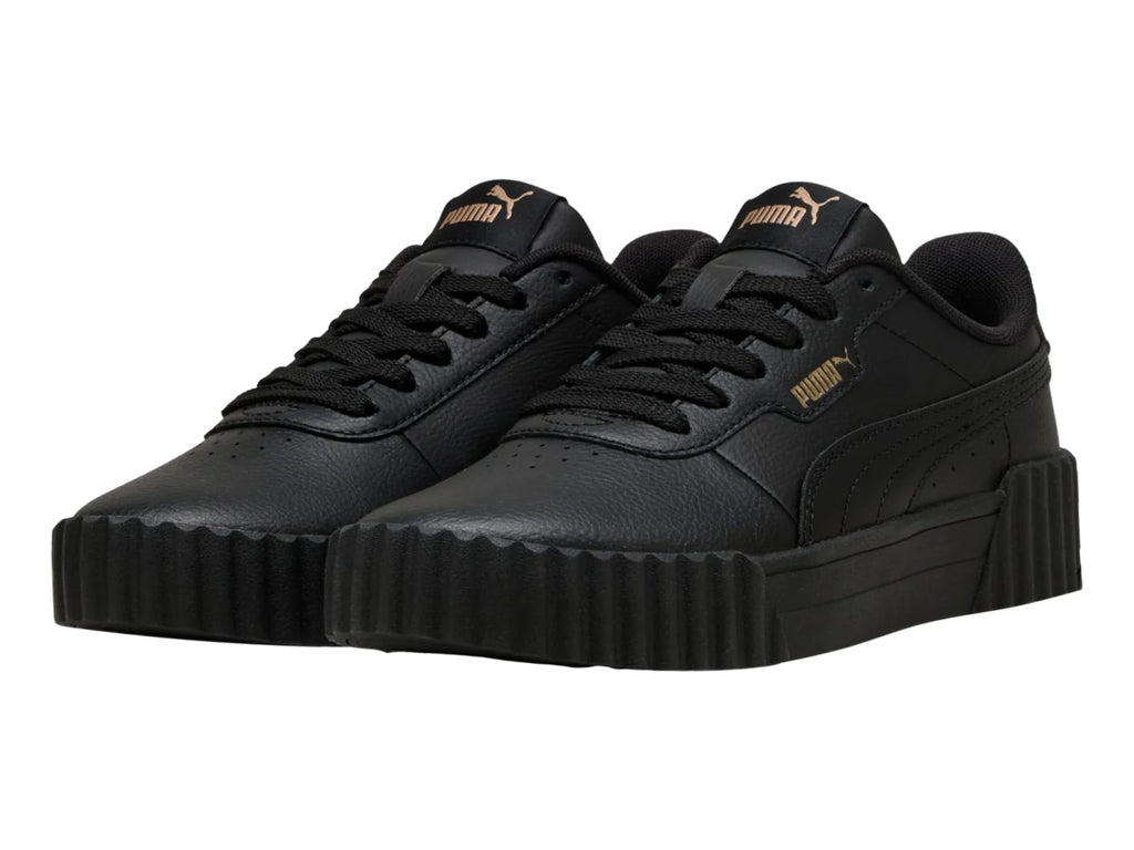 Tenis PUMA Carina 30 Negro y Oro para Niño