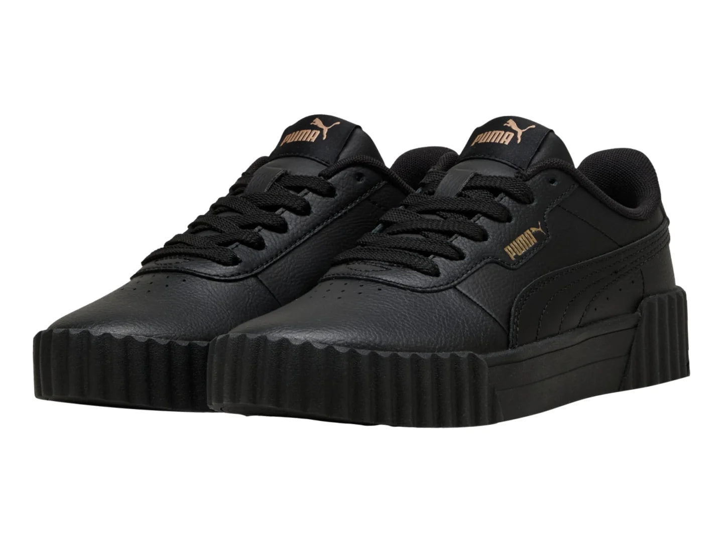 Tenis PUMA Carina 30 Negro y Oro para Niño