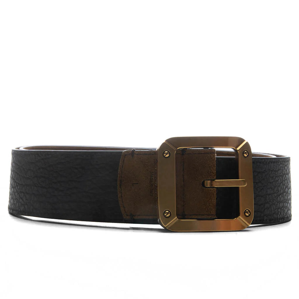 Reversible Leather Belt Cognac Brown Black