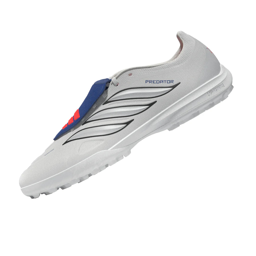adidas Predator League Fold Over Tongue TF Turf Mens Soccer Cleats White Zero Metallic Blue
