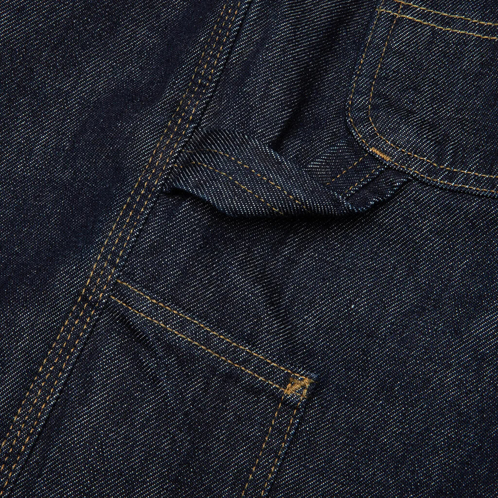 Single Knee Short Blue Rinsed