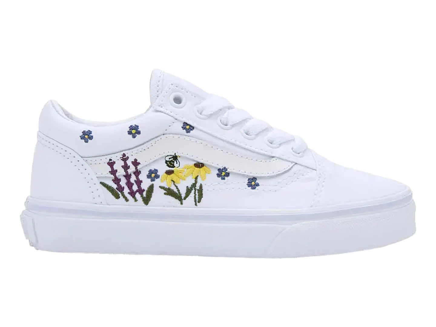 Tenis Vans Old Skool Blanco Multicolor para Niña
