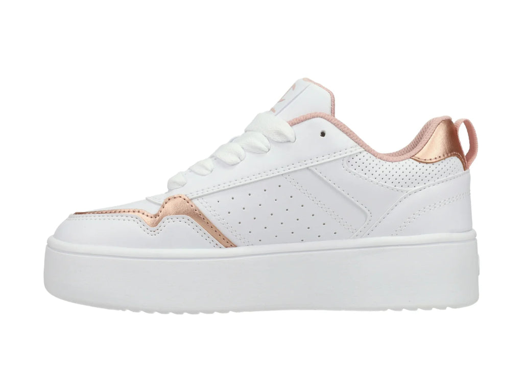 Tenis Champion Lore Platform Blanco y Oro Rosa para Mujer