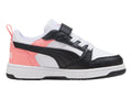 Tenis PUMA Rebound V6 Blanco y Rosa para Niña