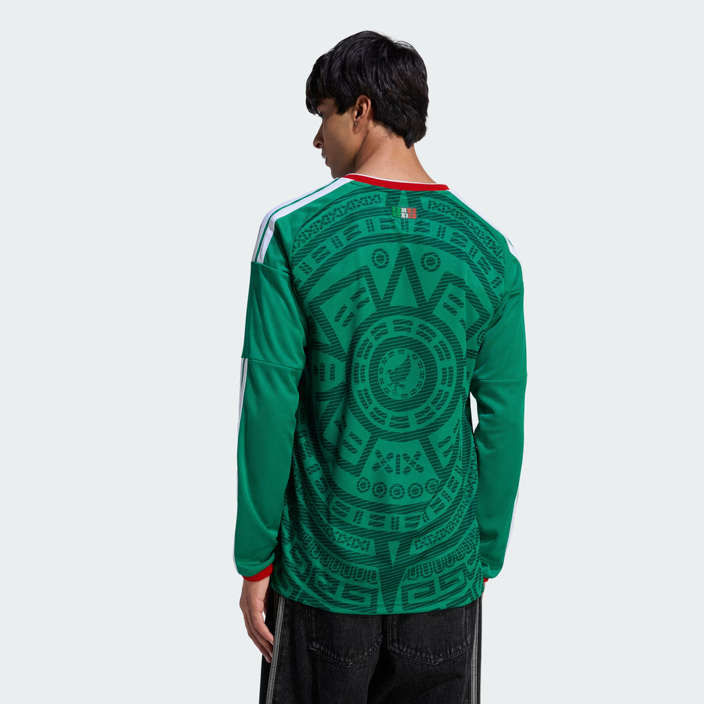 adidas Mexico Home Long Sleeve Mens Soccer Jersey 2026 Green