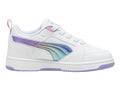 Tenis PUMA Rebound V6 Lo Blanco y Morado para Niña