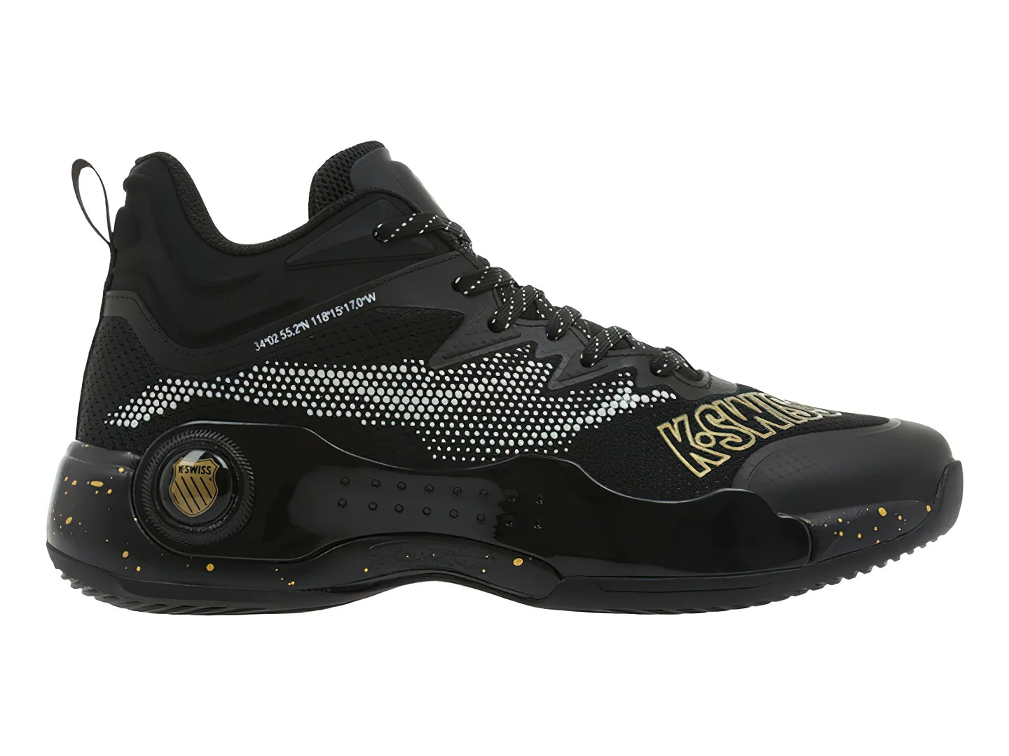 Tenis K SWISS Overtime Negro con Dorado para Hombre