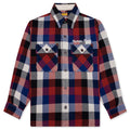Wool Check Shirt Jacket Red