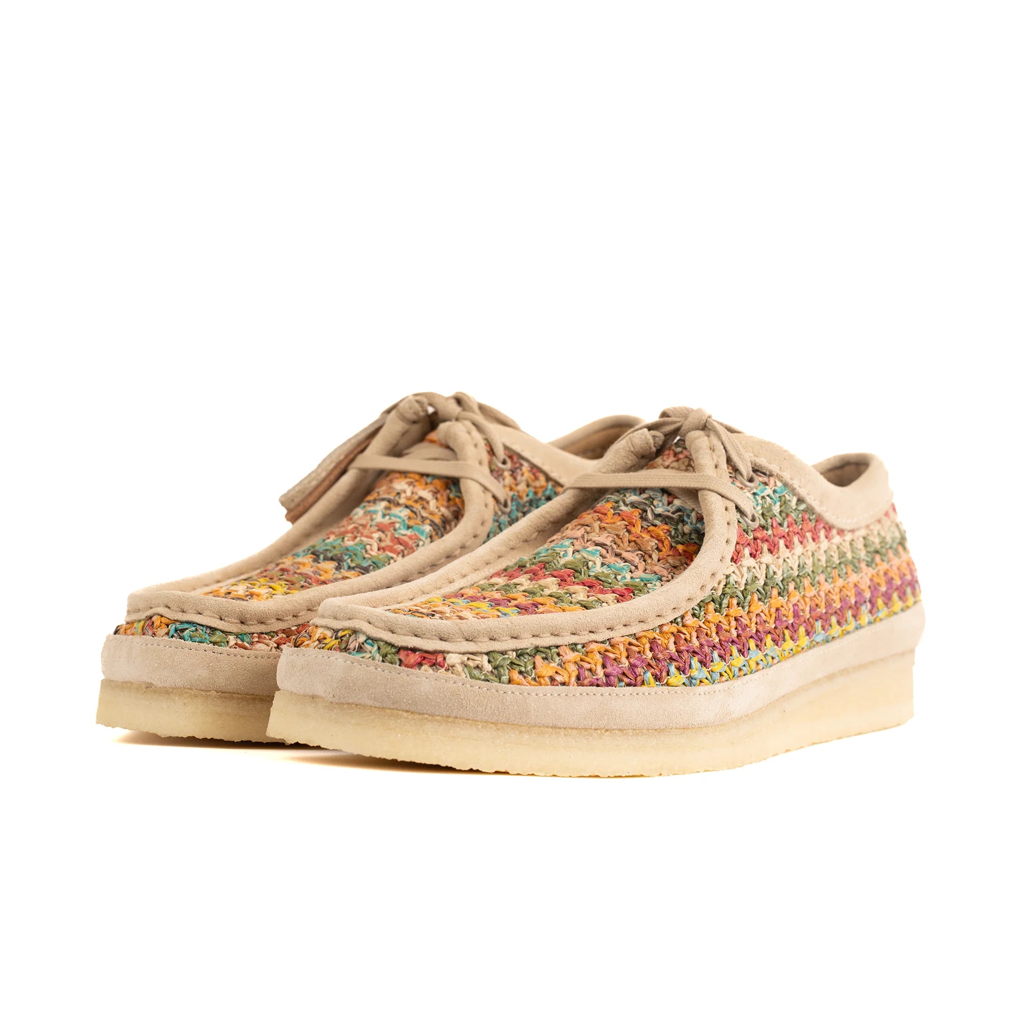 CLARKS WALLABEE MULTICOLOUR RAFFIA