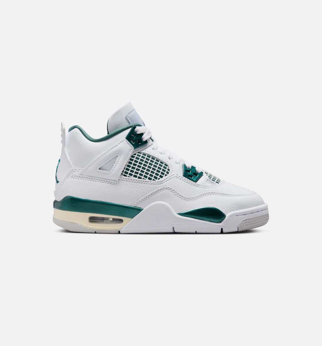 Air Jordan 4 Retro Oxidized Green Grade School Lifestyle Shoe White Oxidized Green White Neutral Grey Free Shipping
