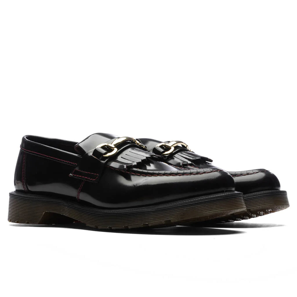 Adrian Snaffle Smooth Leather Kiltie Loafers Cherry Red Arcadia