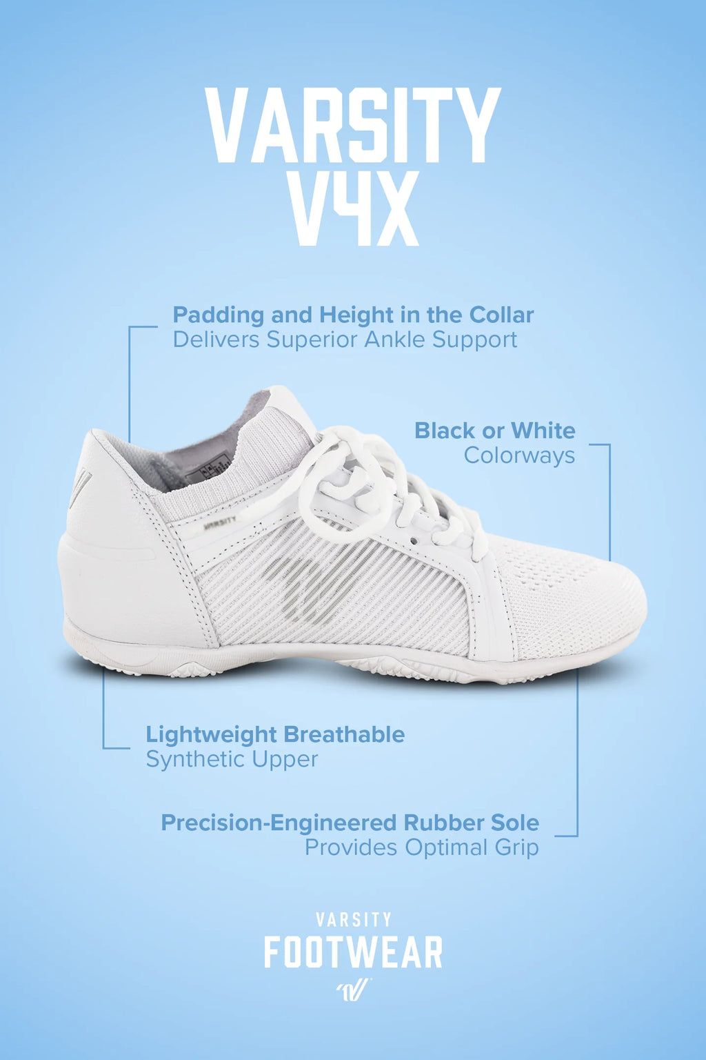 Varsity V4X White Cheer Shoes