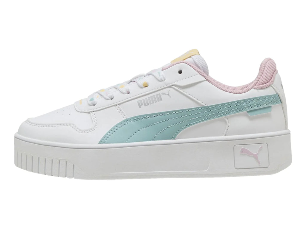 Tenis PUMA Carina Street Lacey Blanco Menta y Rosa para Niña