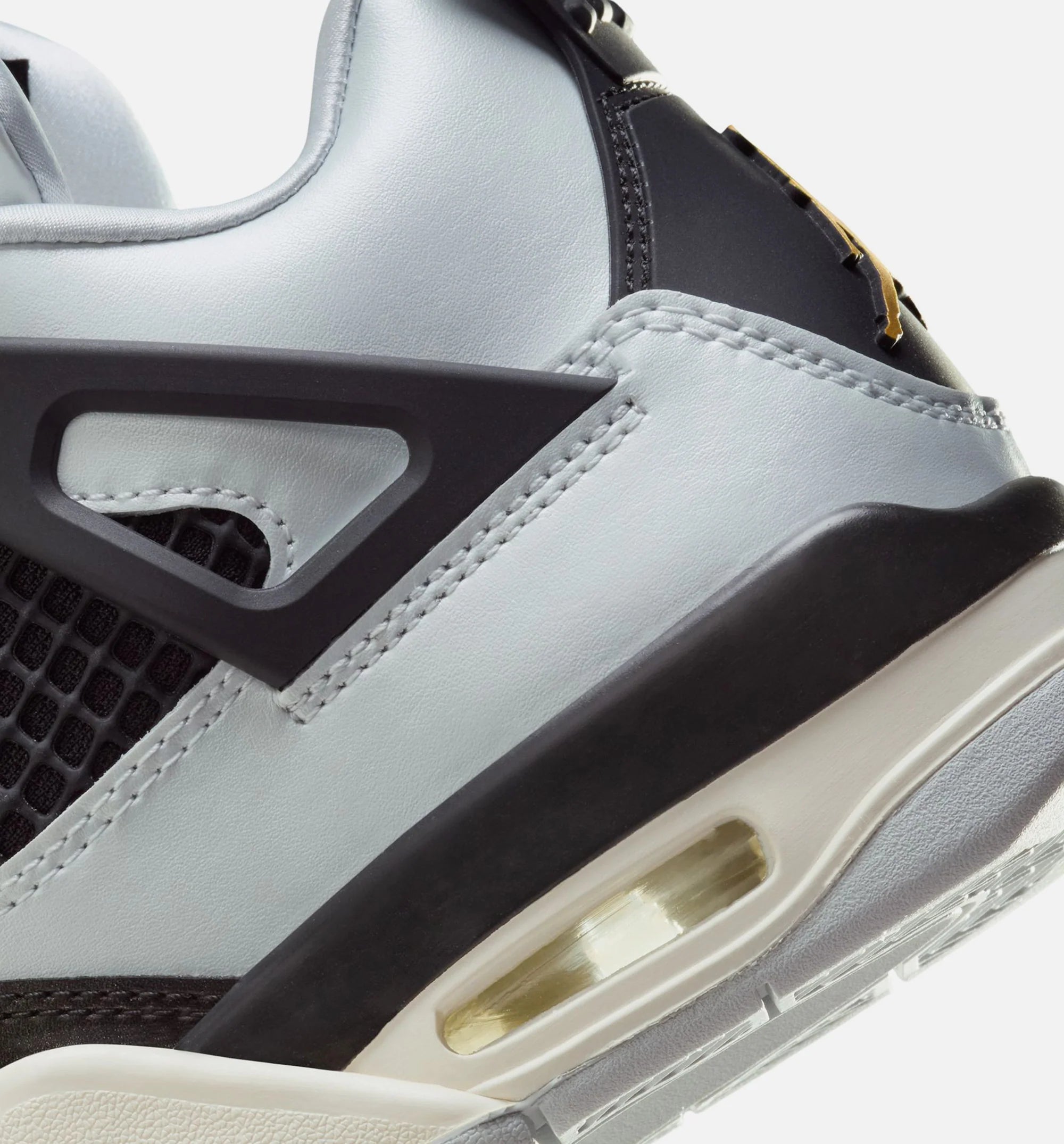 Air Jordan 4 Retro Platinum Gold Grade School Lifestyle Shoe Pure Platinum Metallic Gold Black Sail