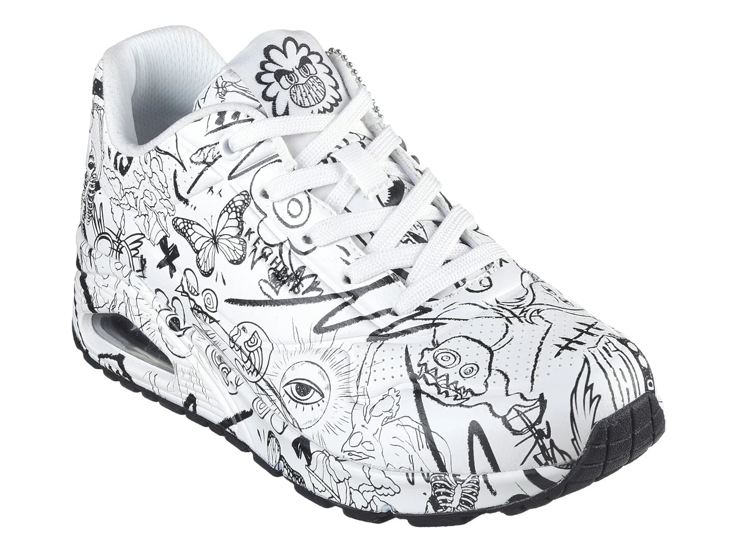 Tenis Skechers One Blanco y Negro para Mujer