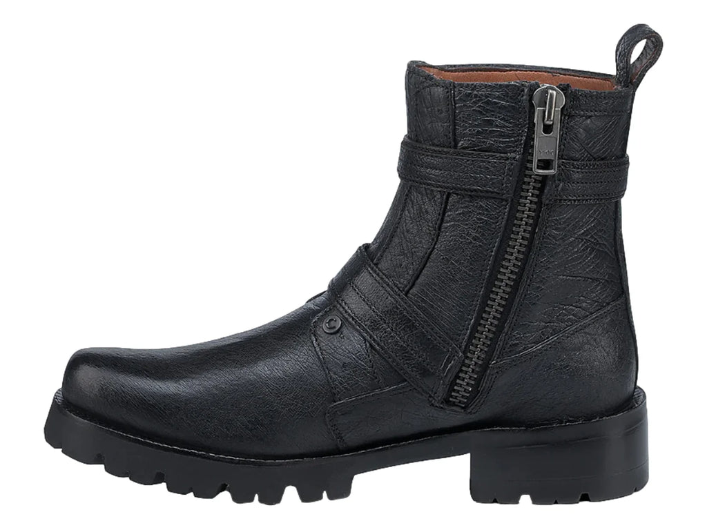 Botas Cuadra de Avestruz Negro para Hombre
