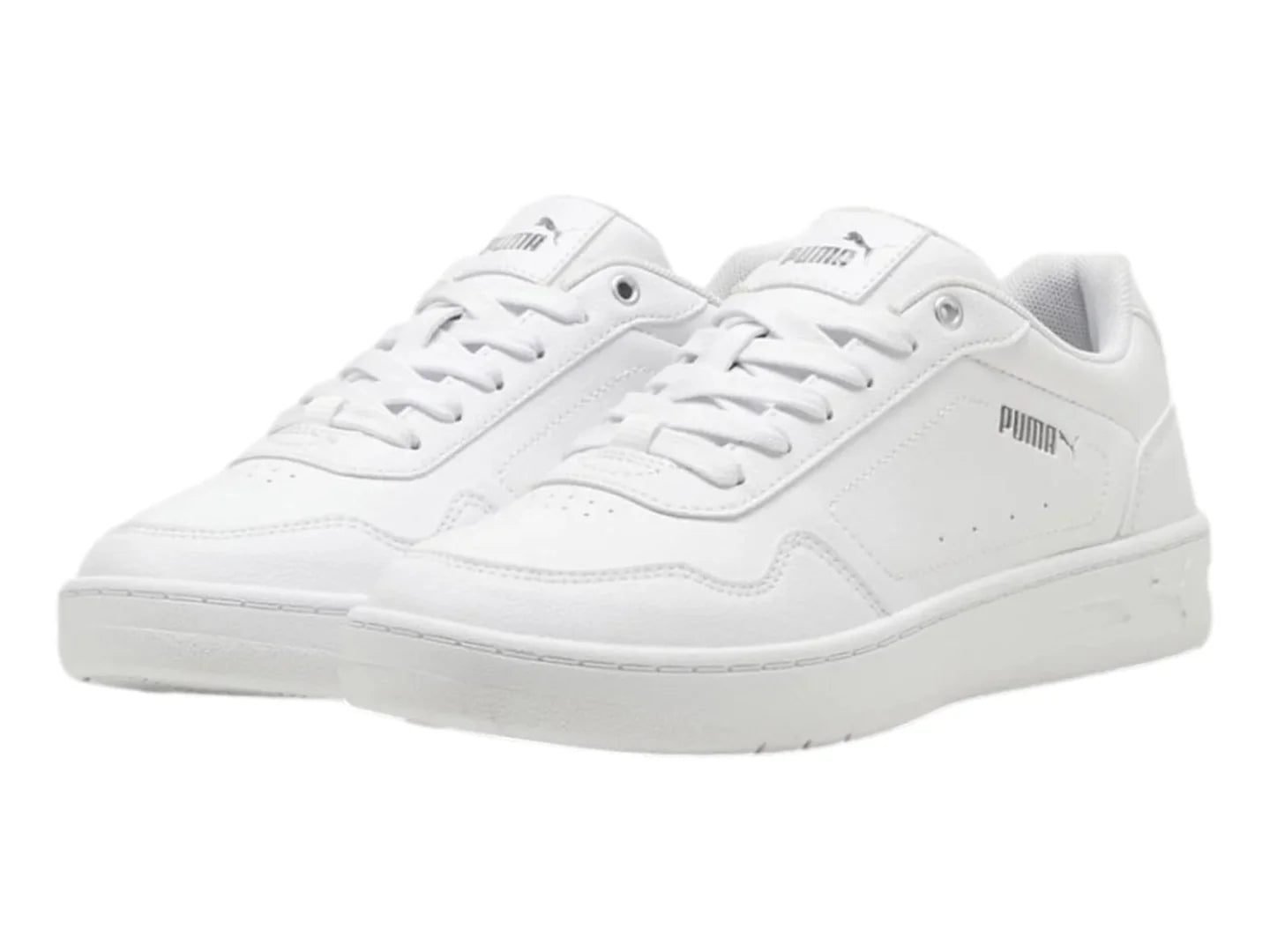 Tenis PUMA Court Classy Blanco y Plata para Mujer