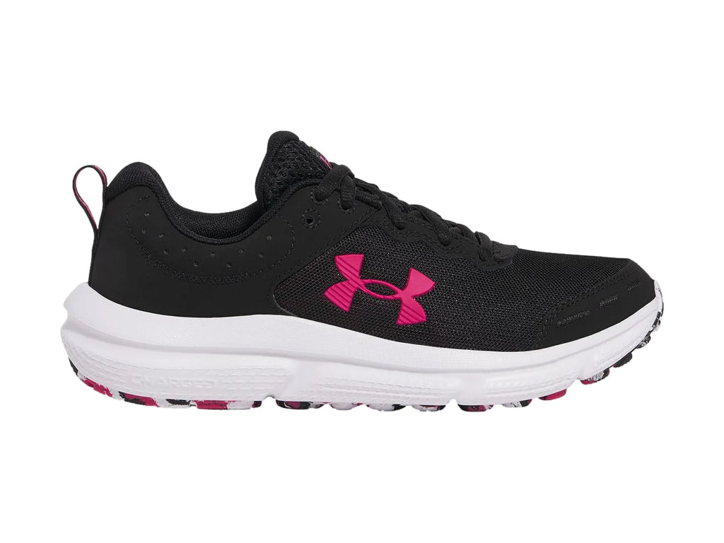 Tenis Under Armour Charged Assert 10 Negro y Rosa para Mujer