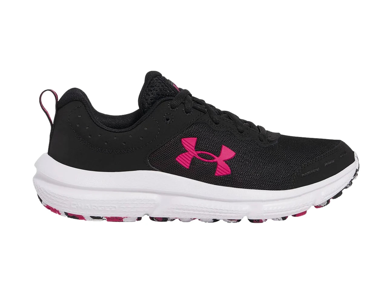 Tenis Under Armour Charged Assert 10 Negro y Rosa para Mujer
