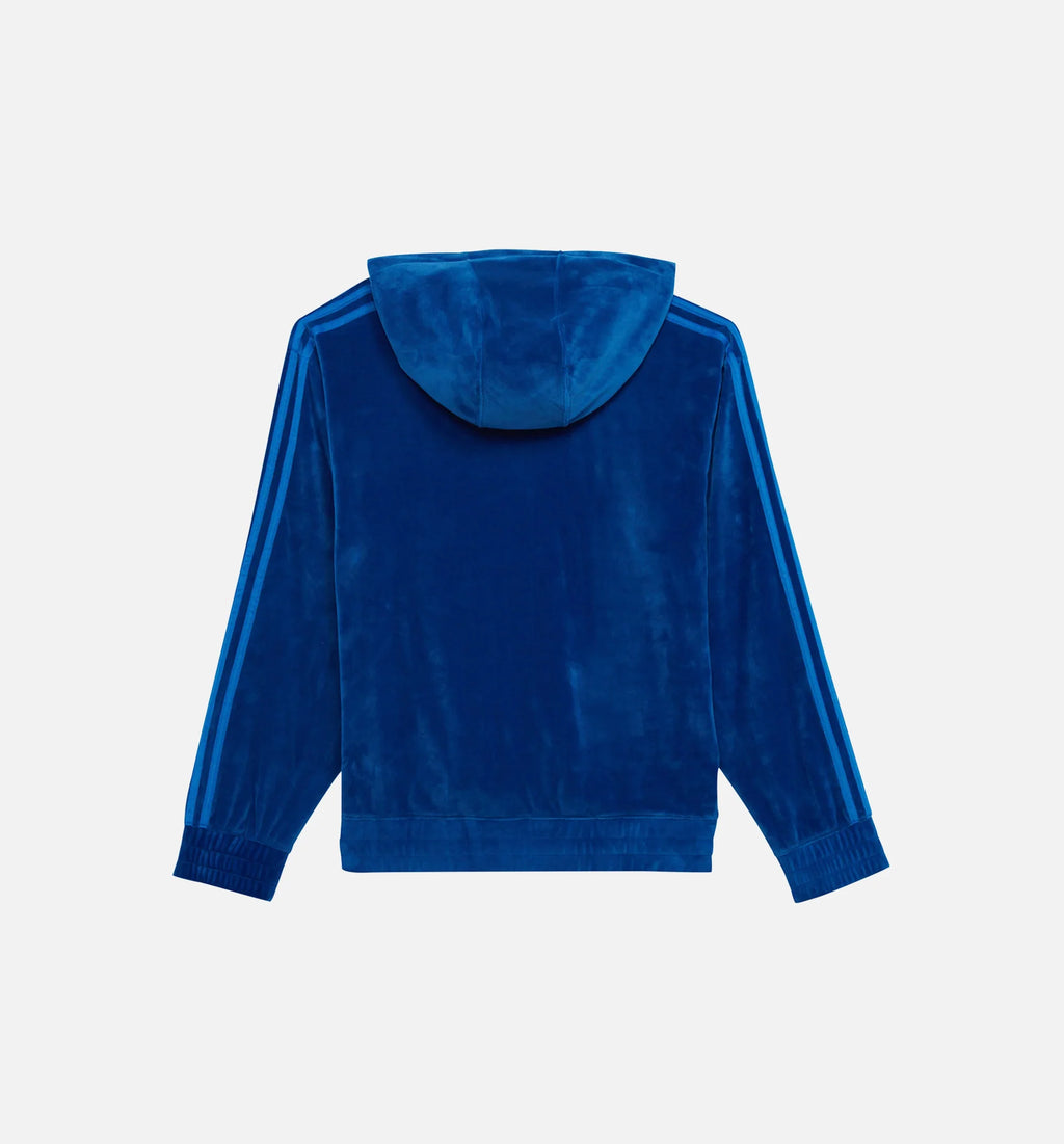 Jeremy Scott Velour Full Zip Hoodie Mens Jacket Blue
