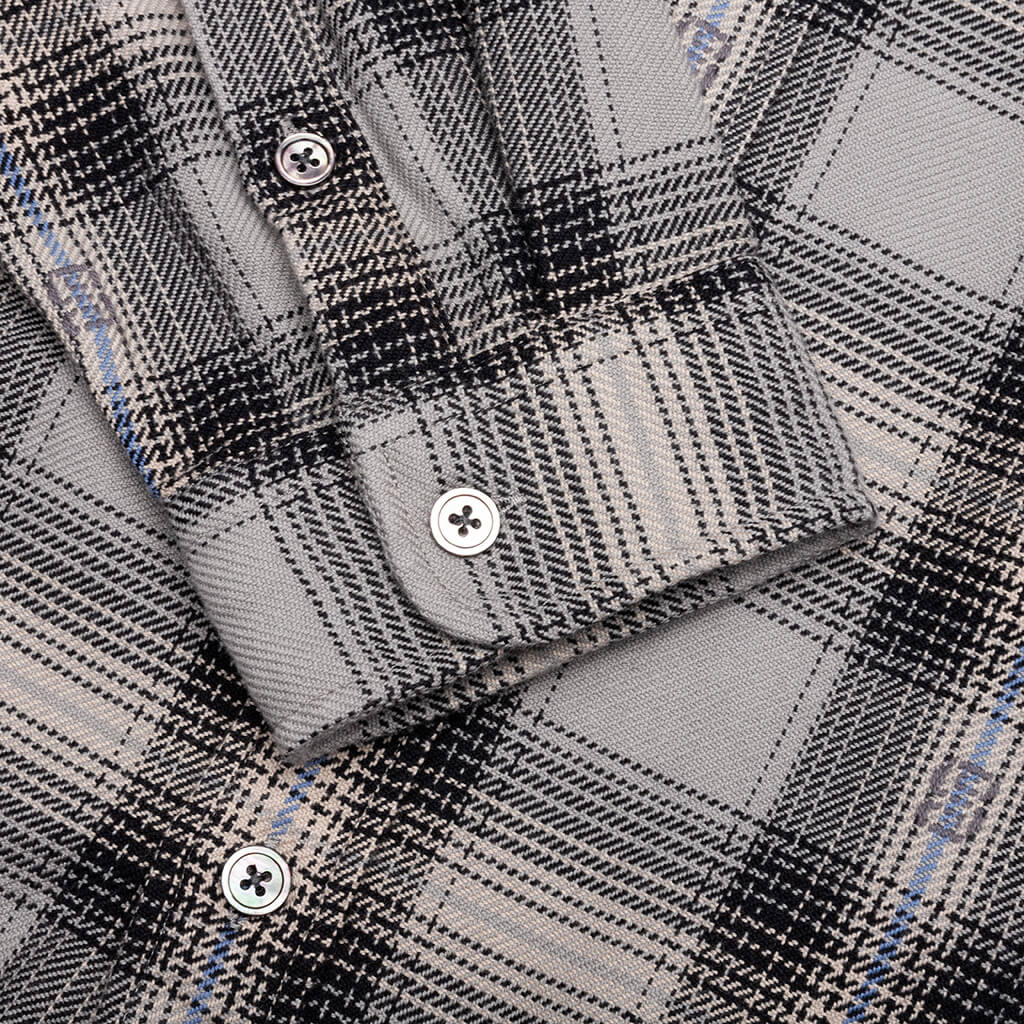 Motif Plaid Shirt Grey