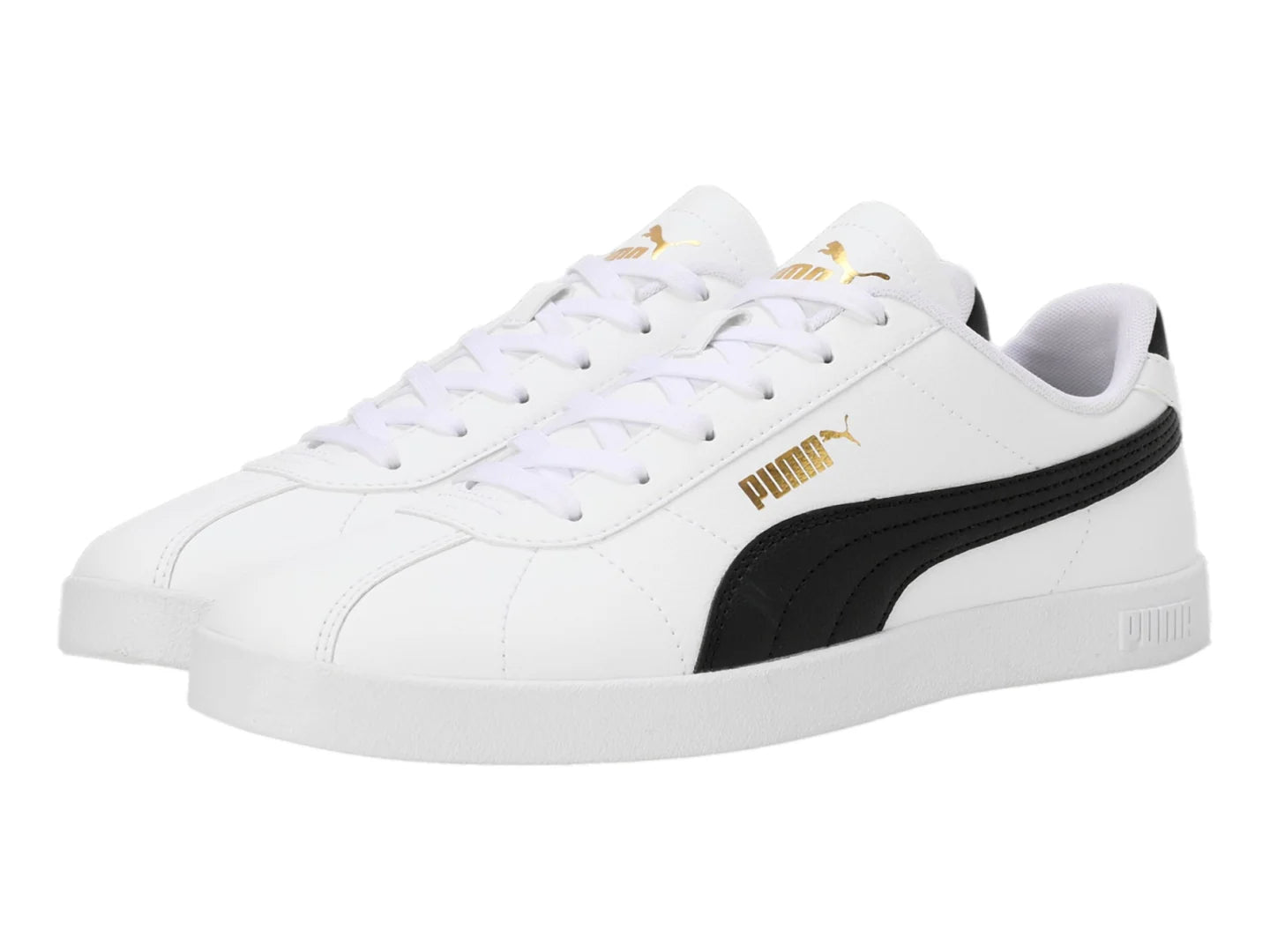 Tenis PUMA Club II SL Blanco con Negro y Dorado para Hombre