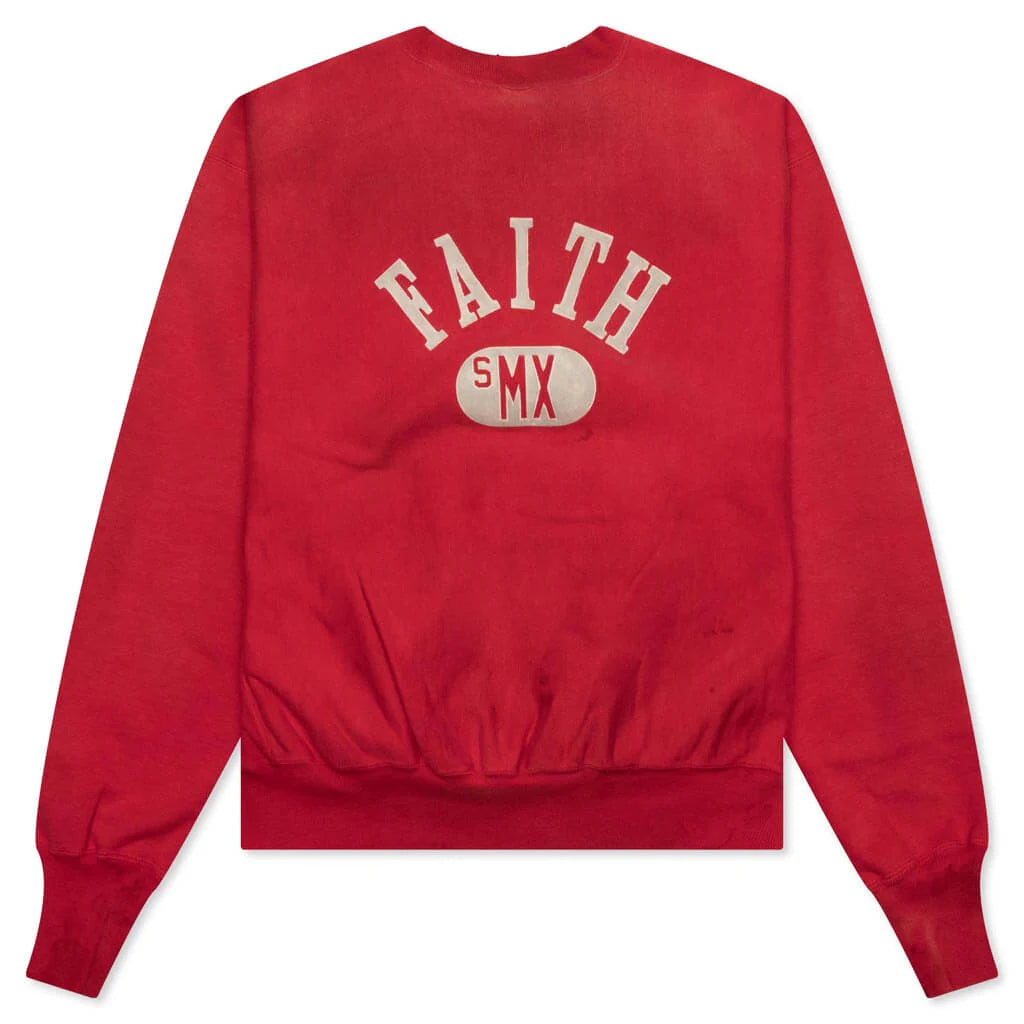 Faith Crew Sweater Red