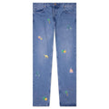 Stone Wash Denim Embroidered Motif Jean Stone Wash