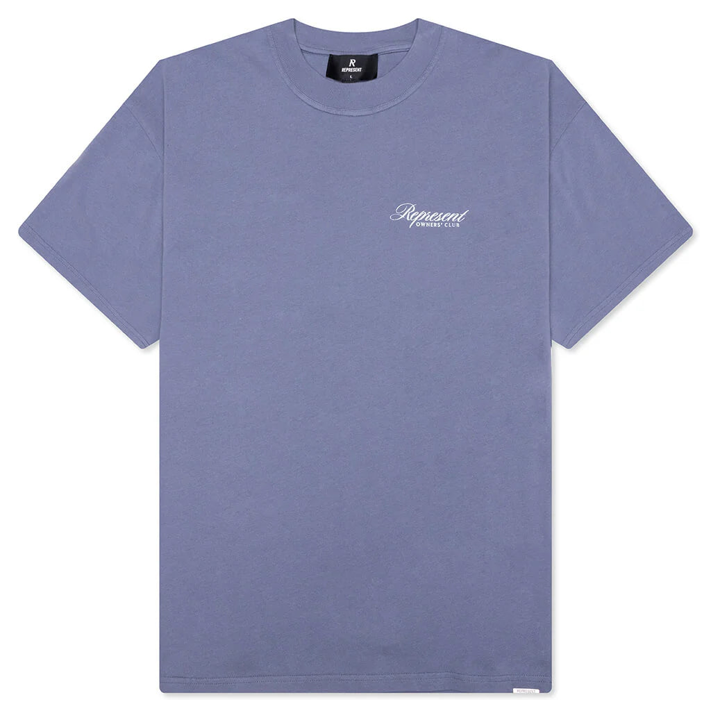 Owners Club Script T Shirt Dusty Blue