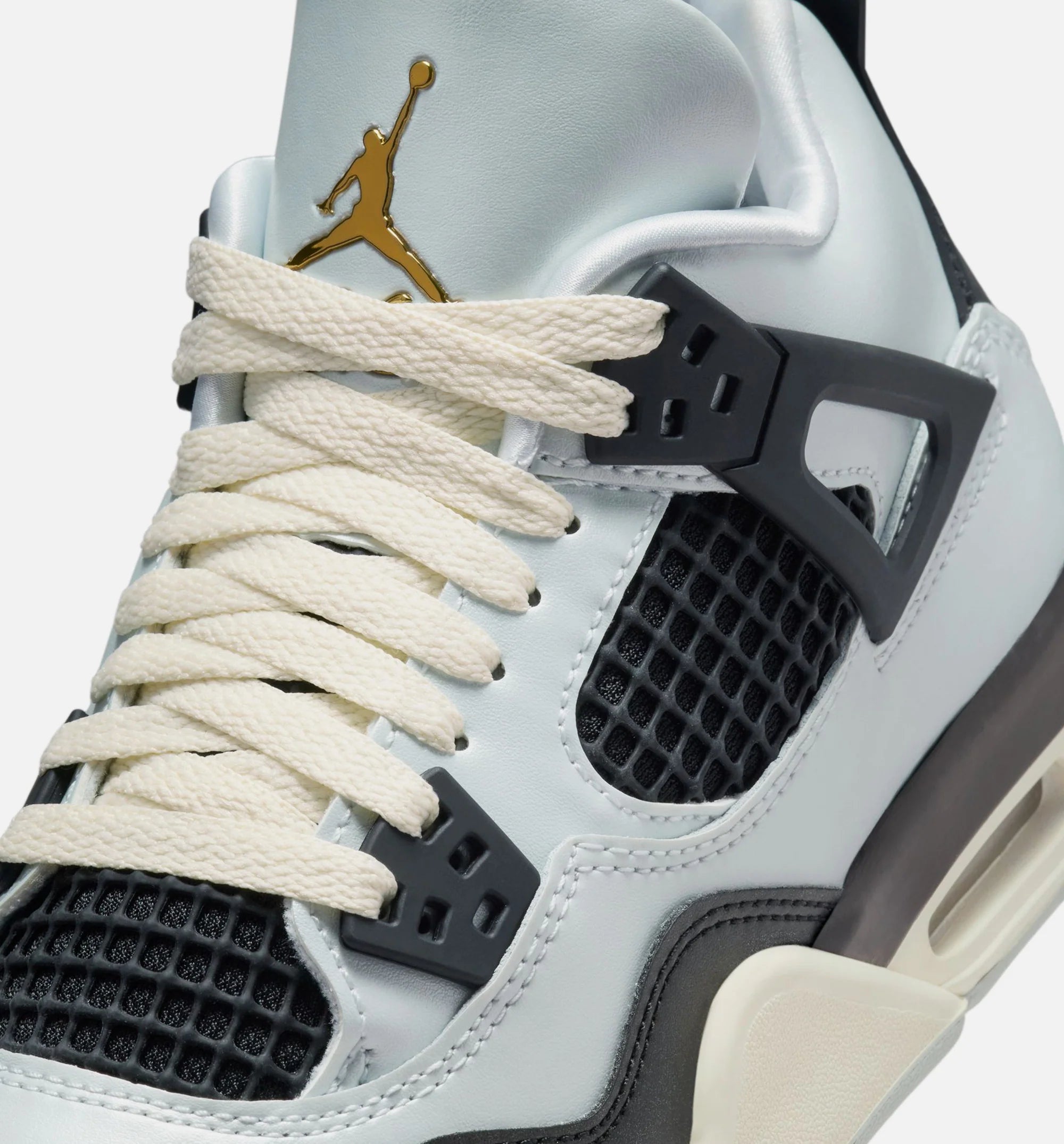 Air Jordan 4 Retro Platinum Gold Grade School Lifestyle Shoe Pure Platinum Metallic Gold Black Sail