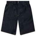 Single Knee Short Blue Rinsed