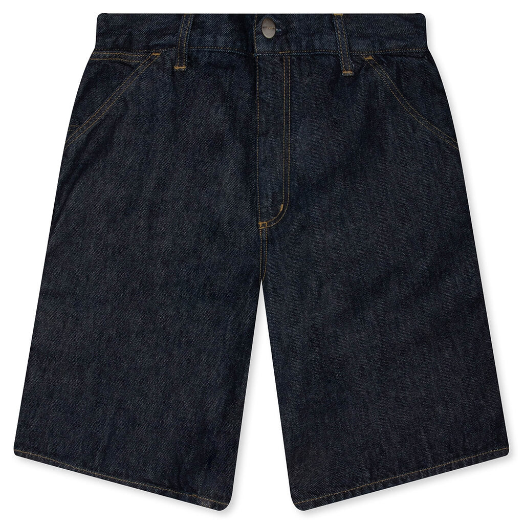 Single Knee Short Blue Rinsed