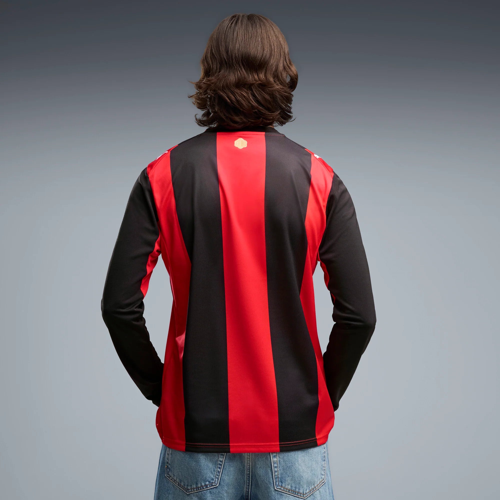 PUMA AC Milan Home Long Sleeve Mens Soccer Jersey 2026 Black Red