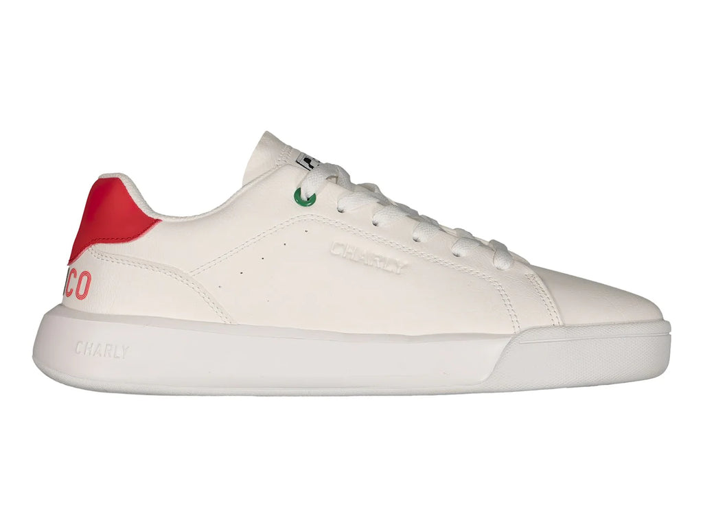 Tenis Charly Blancos con Detalles Verde y Rojo para Hombre