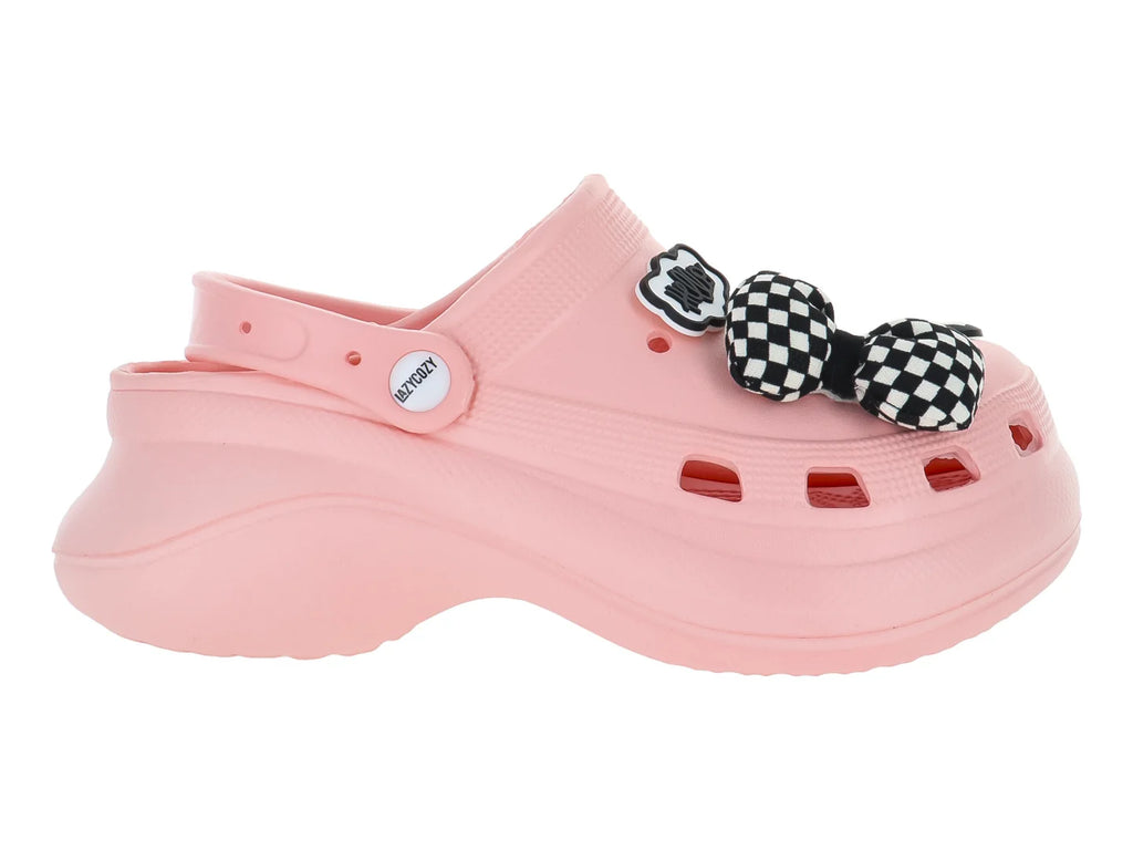 Sandalias Clogs LazyCozy Color Coral para Mujer