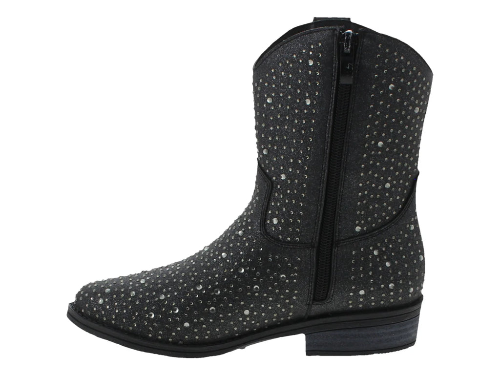 Botas Vaqueras Tropicana Negro Fantasía para Niña