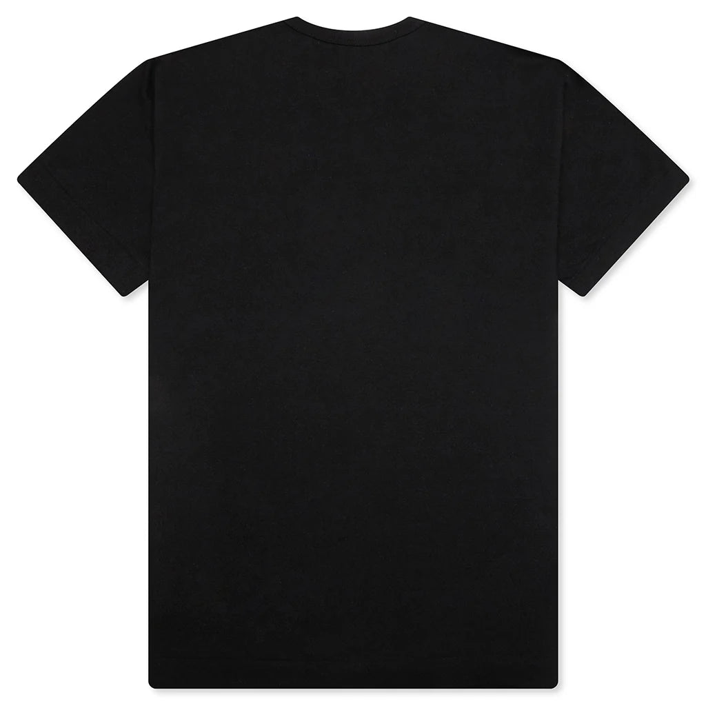 Multi Red Heart Logo Print T Shirt Black