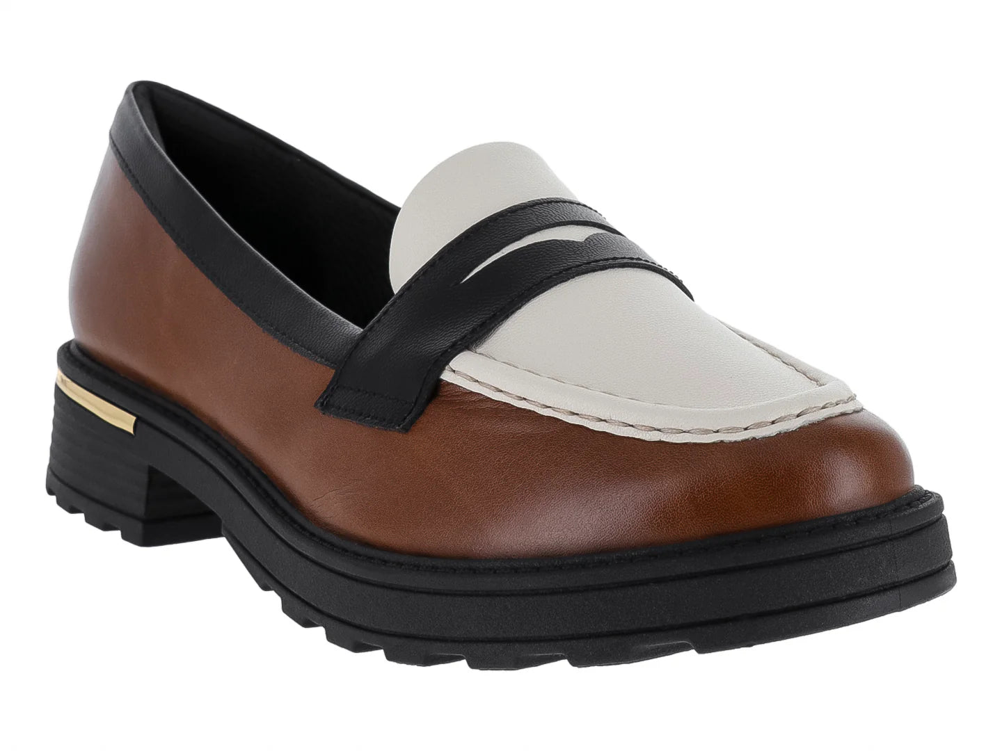 Zapatos Mocasines Piccadilly Camel y Negro para Mujer