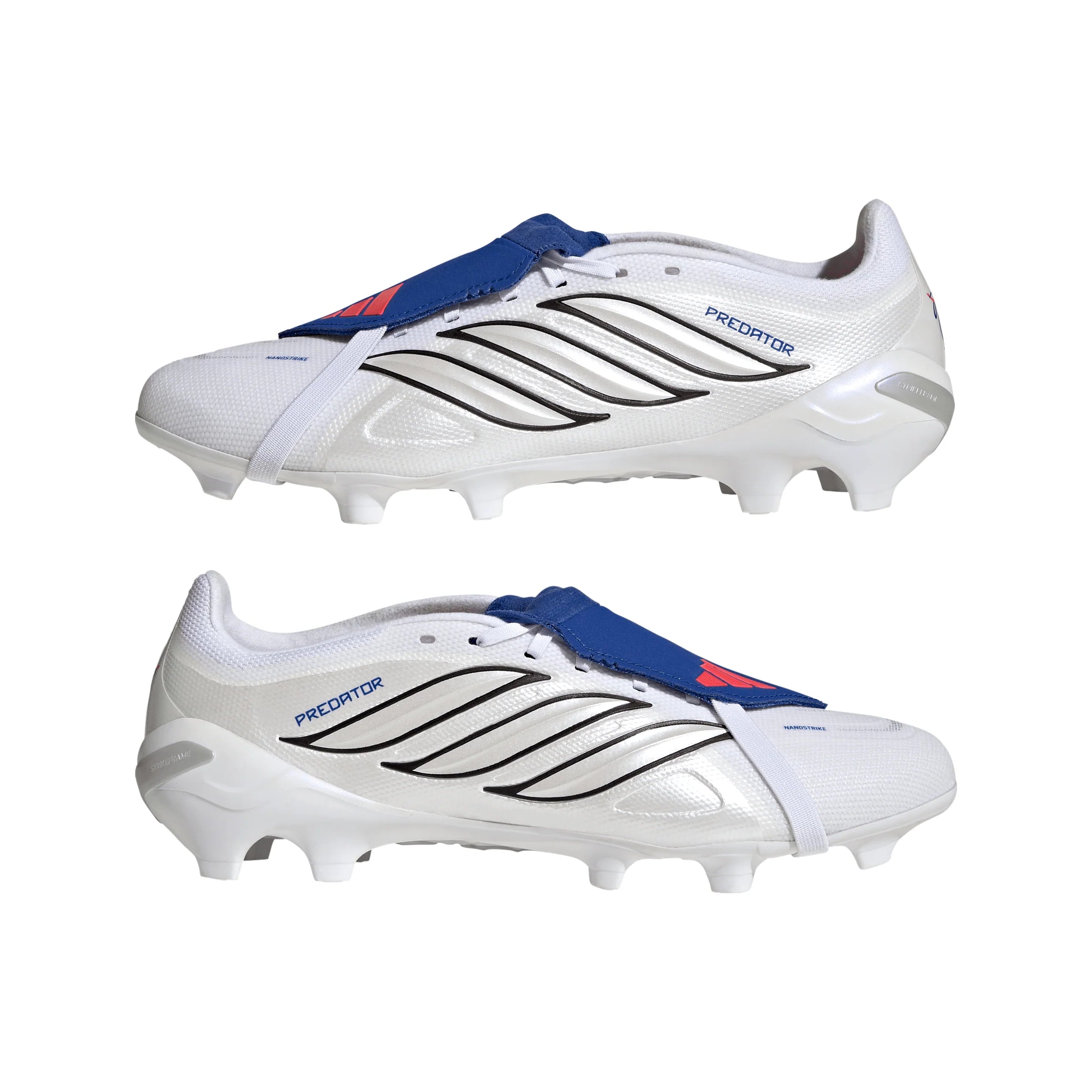 adidas Predator League Fold Over Tongue FG Firm Ground Mens Soccer Cleats White Zero Metallic Blue