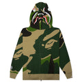 Mega ABC Camo Double Shark Relaxed Fit Full Zip Hoodie Green