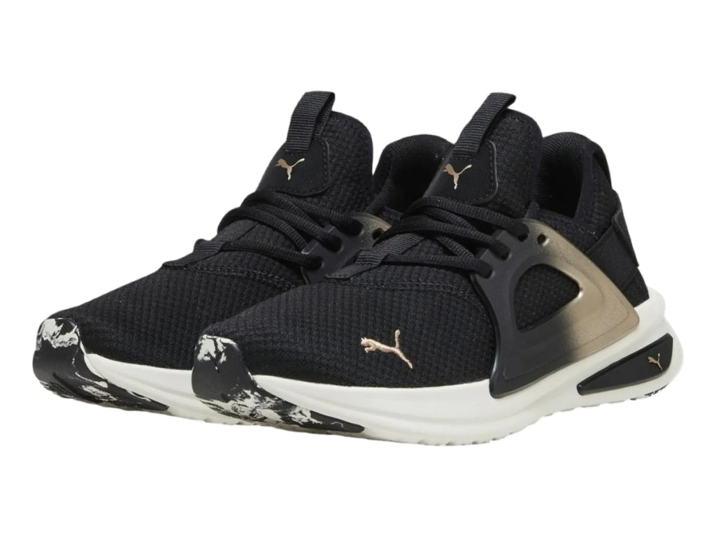 Tenis PUMA Softride Enzo Evo Negro y Dorado para Mujer