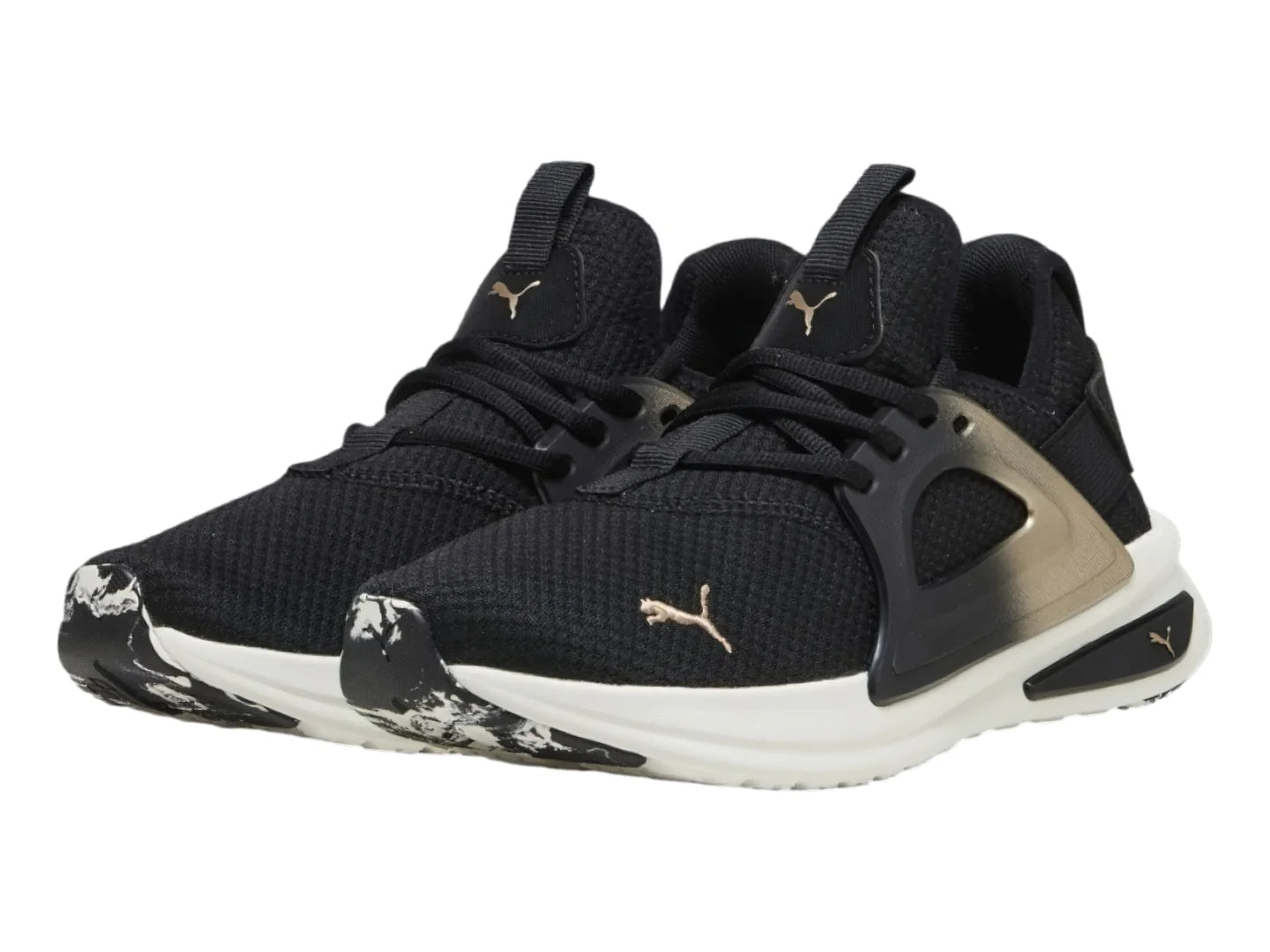 Tenis PUMA Softride Enzo Evo Negro y Dorado para Mujer